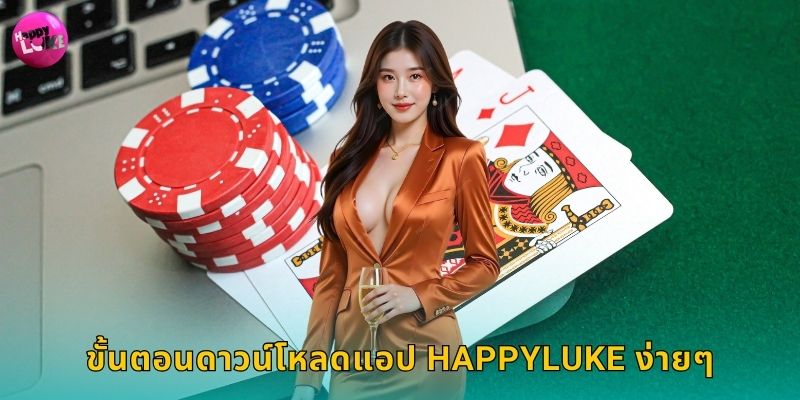 ขั้นตอนดาวน์โหลดแอป Happyluke ง่ายๆ